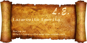 Lazarovits Emerita névjegykártya
